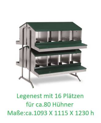 16er-Legenest 16 Legeplätze für Geflügel 2 Stock