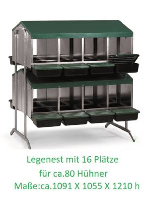 16er-Legenest 16 Legeplätze für Geflügel 2 Stock
