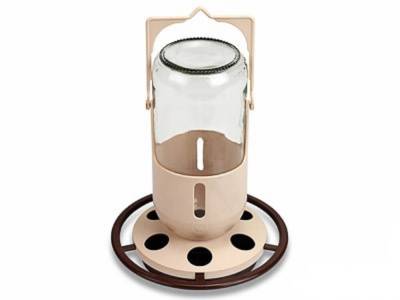 Vogeltränke - Trinker mit Glasflasche
