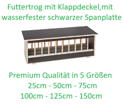 Futterrinnen - mit Klappdeckel bis 150cm