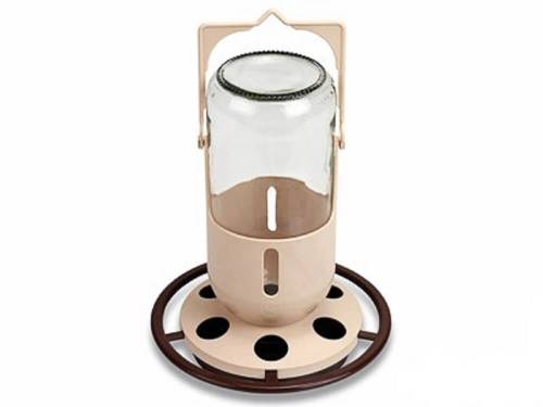 Vogeltränke - Trinker mit Glasflasche