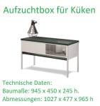 Kükenaufzuchtbox inkl. Wärmelampe + Futtersilo + Wassertränke